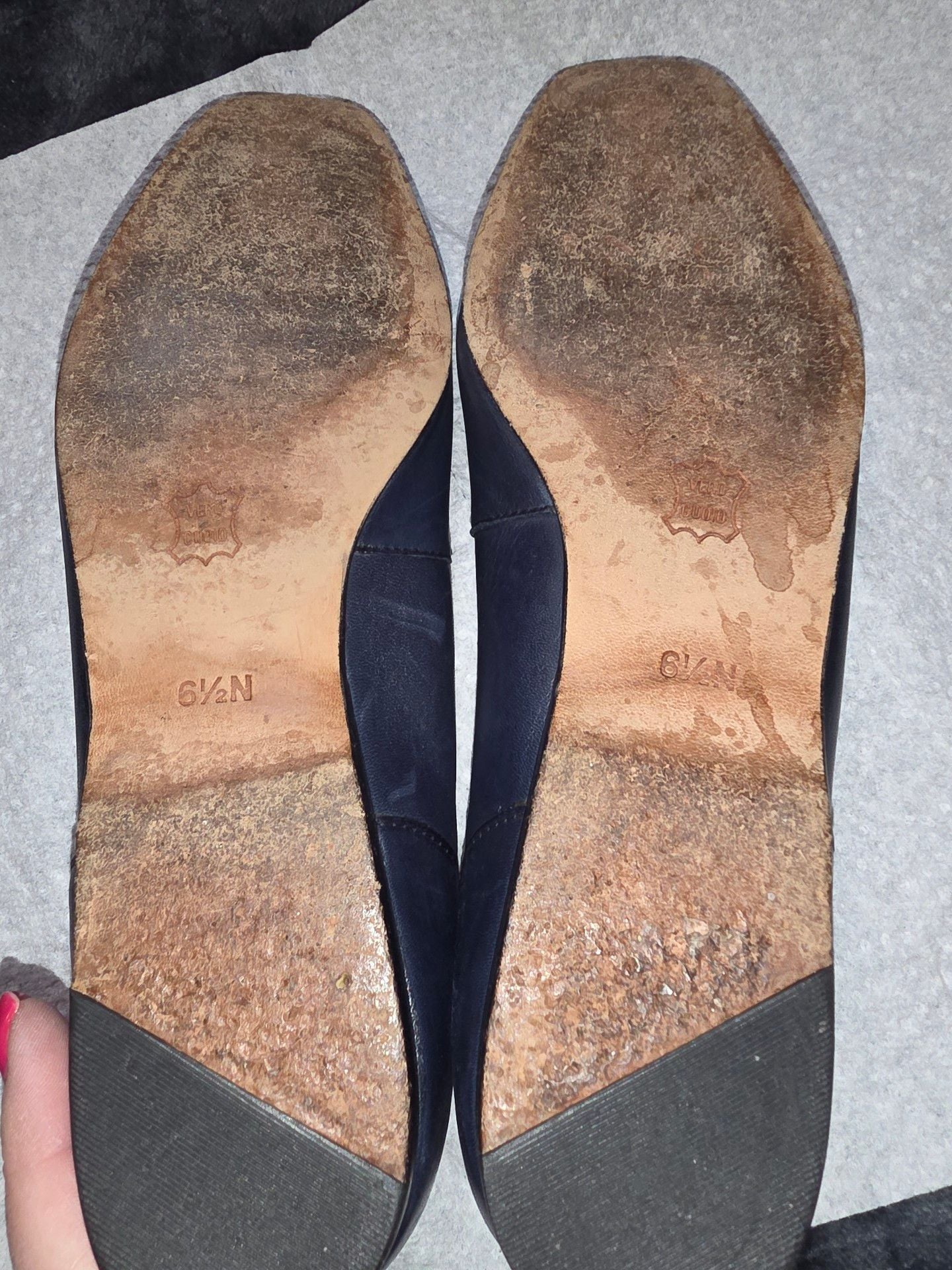 Enzo Angiolini Leather Loafers Navy Square Toe 7