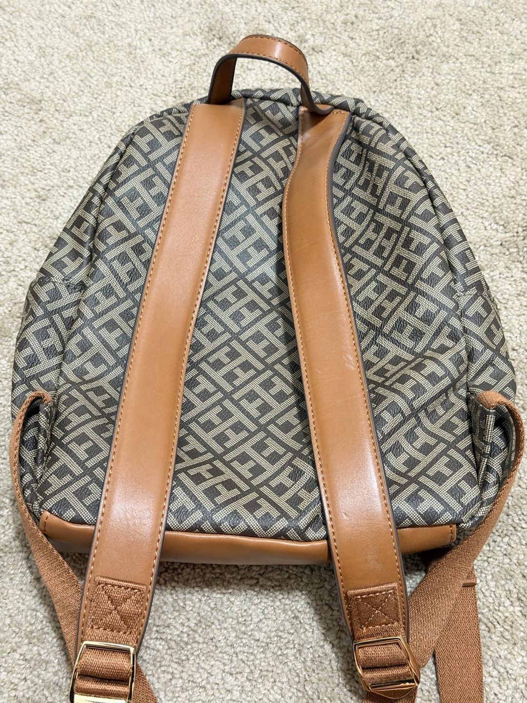 Tommy Hilfiger Monogram Striped Mini Backpack Brown 3