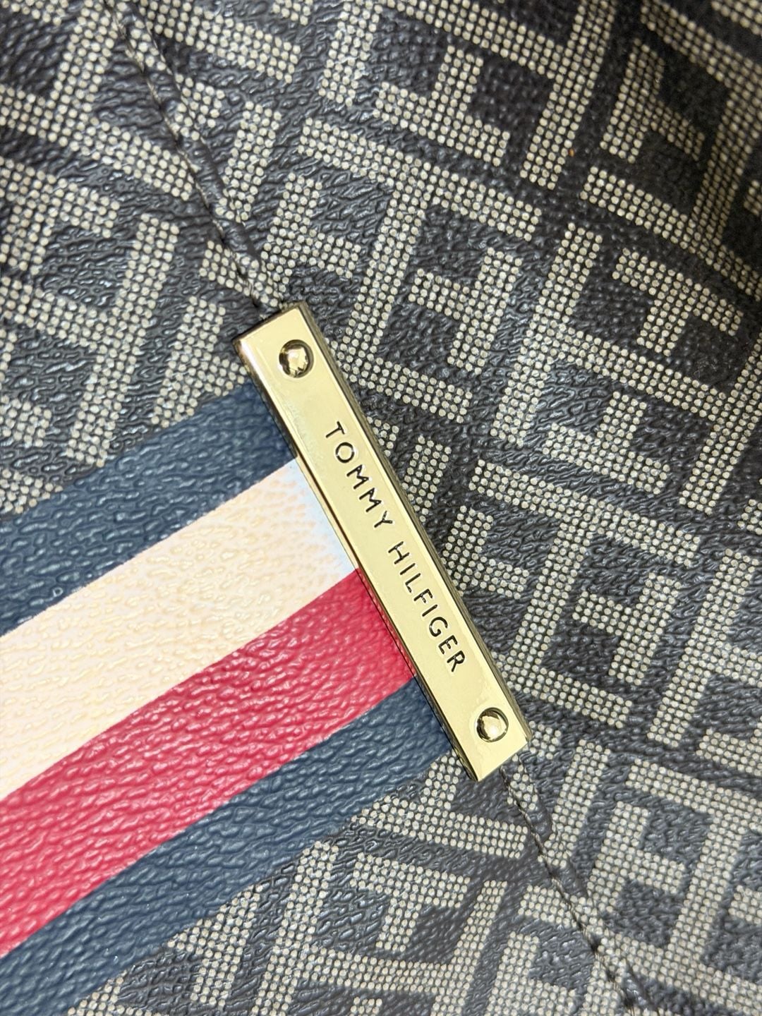 Tommy Hilfiger Monogram Striped Mini Backpack Brown 5