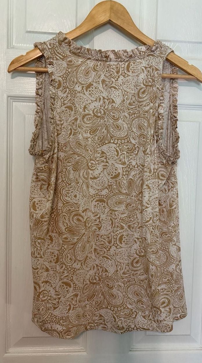 GUC Micheal Michael Kors Sleeveless Paisley Ruffle Trim Top P/XL 5