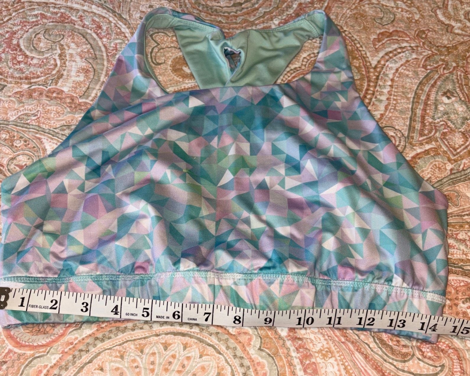 Preowned condition Tek Gear Geometric Print Sports Bra Size 1X 8