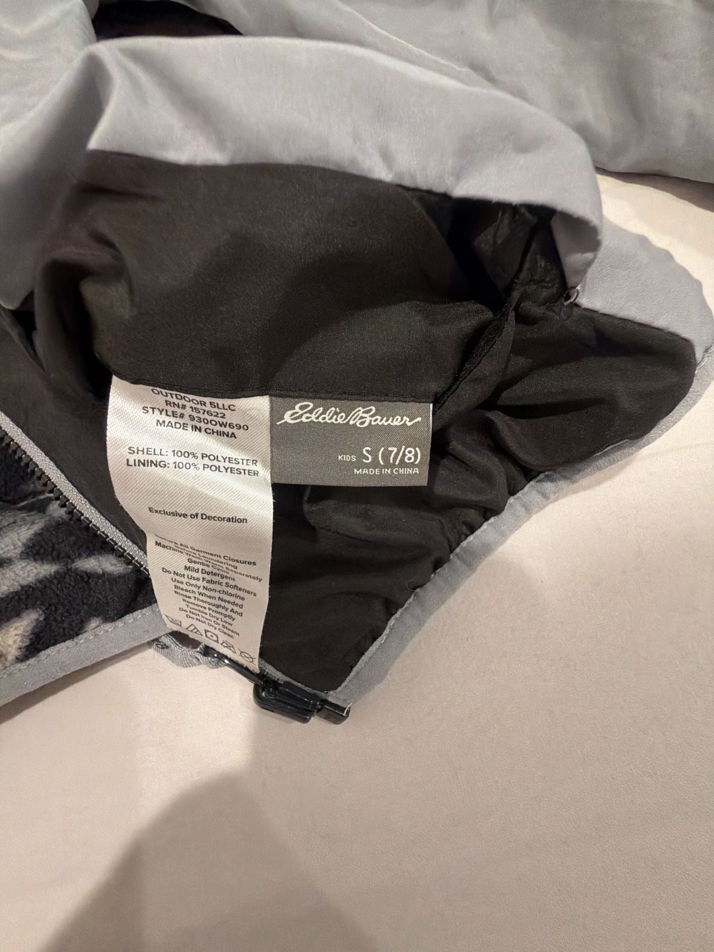 Eddie Bauer Reversible Fleece Jacket Size S (7/8) Black Camo 6