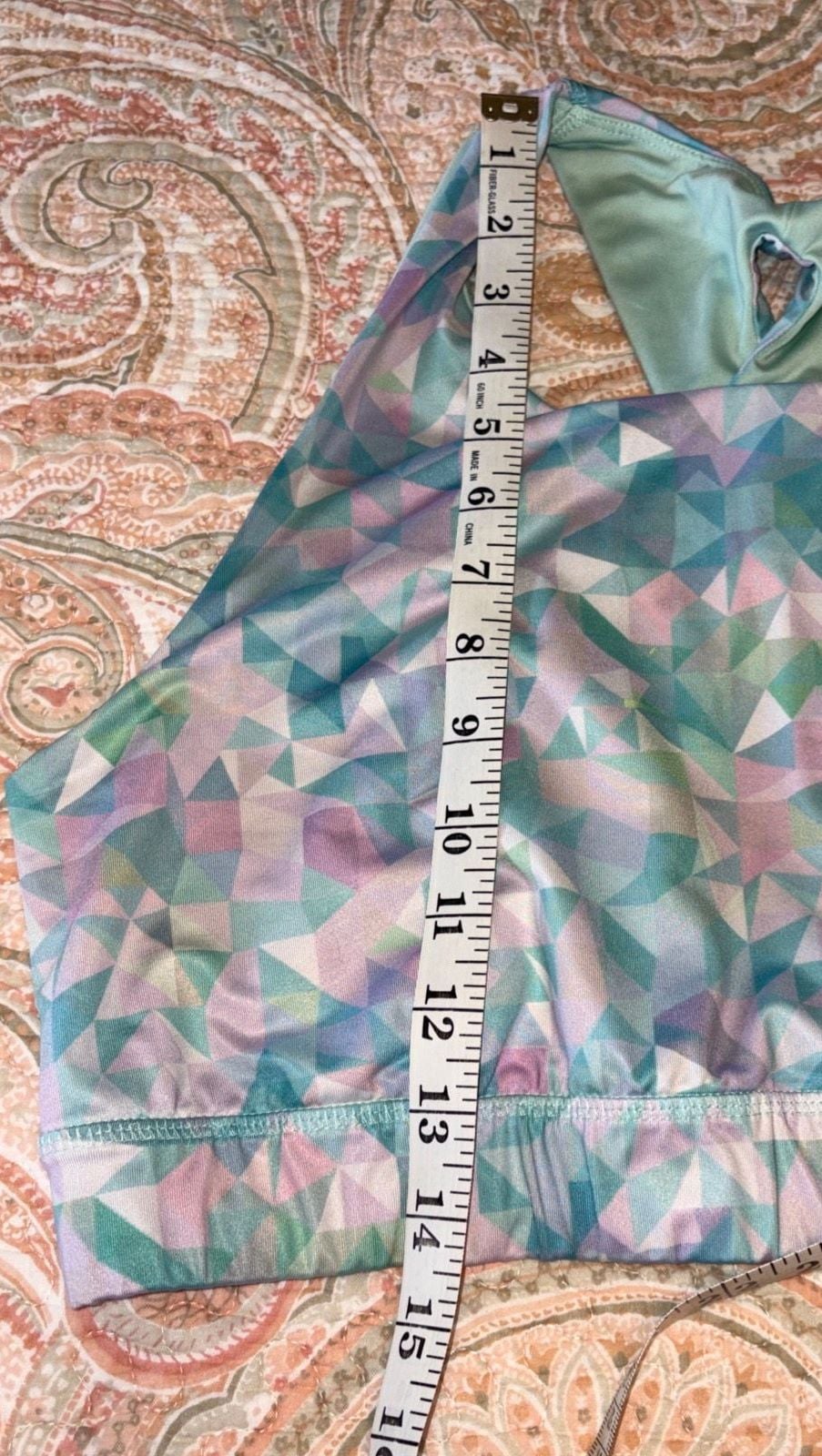 Preowned condition Tek Gear Geometric Print Sports Bra Size 1X 11