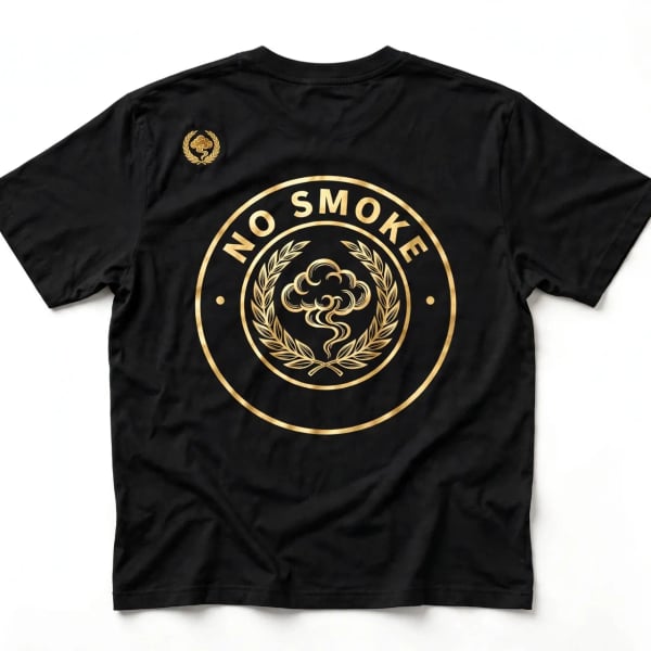 The Gentleman Smoker No Smoke T-Shirt Black Gold