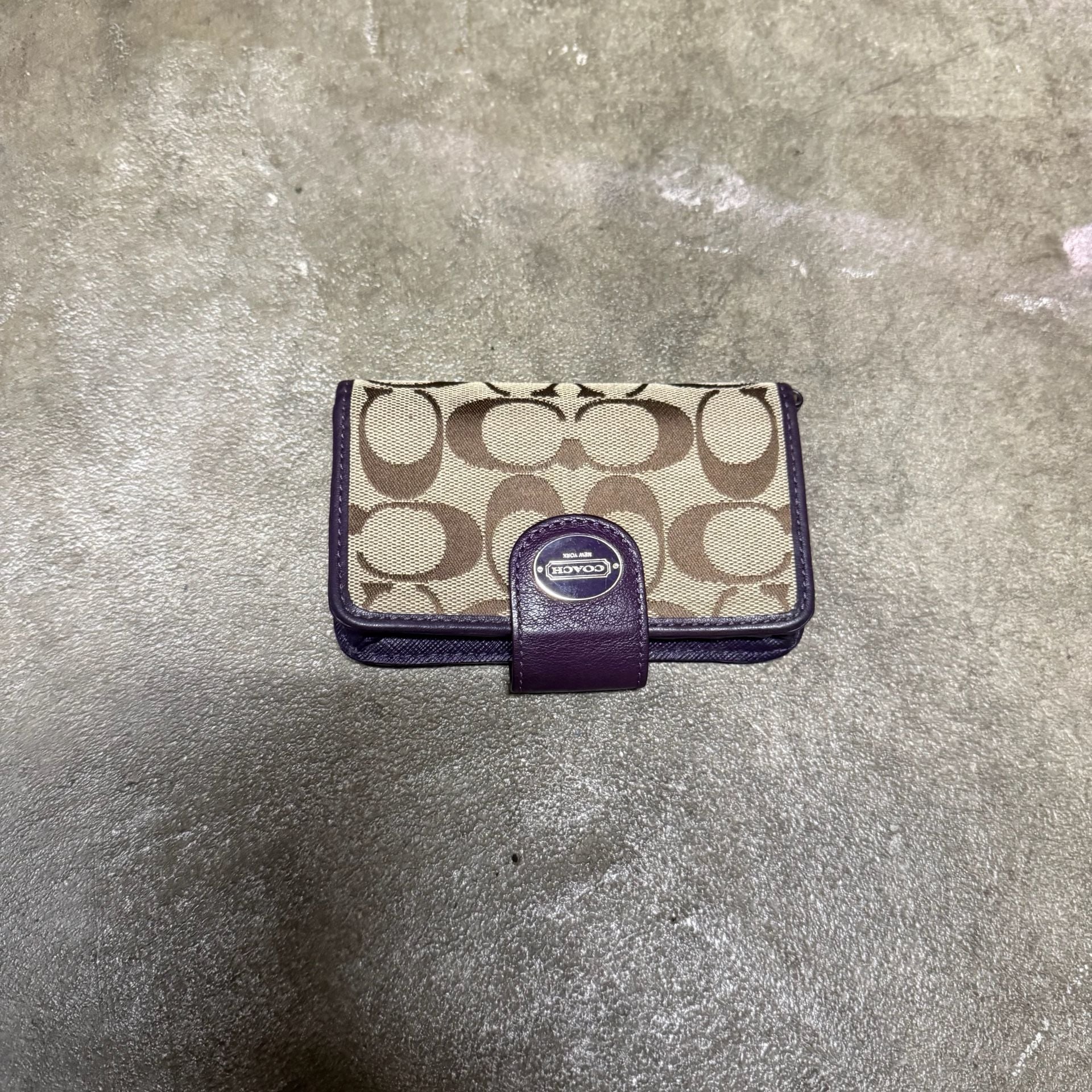 Coach Signature C Phone Wallet Case Brown Purple 8