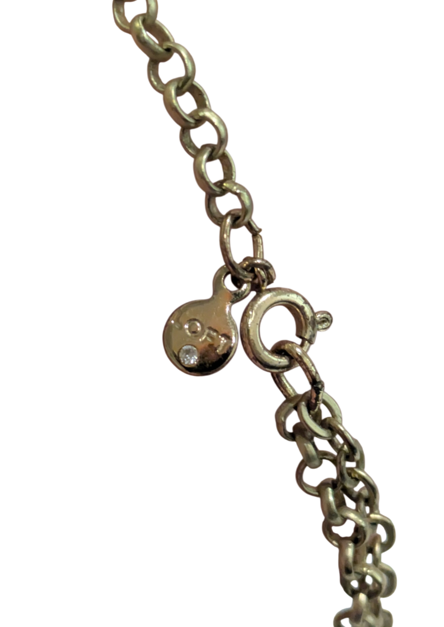 Loft Neutral Stone Statement Necklace Pastel Gold Tone 3