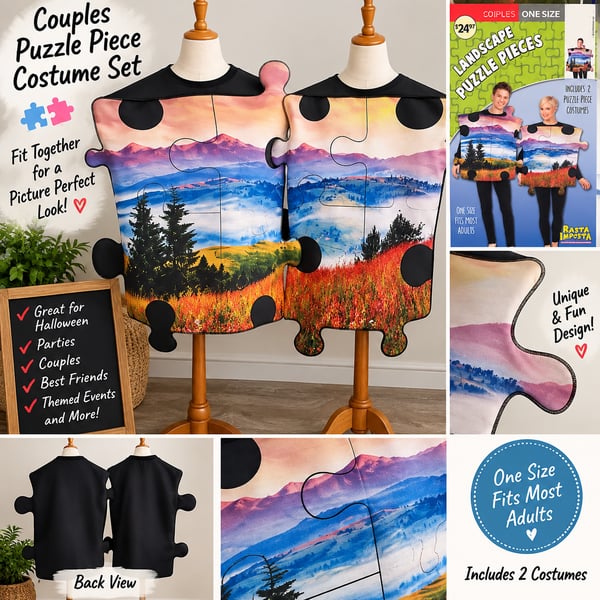 Rasta Imposta Landscape Puzzle Pieces Couples Costume Set One Size