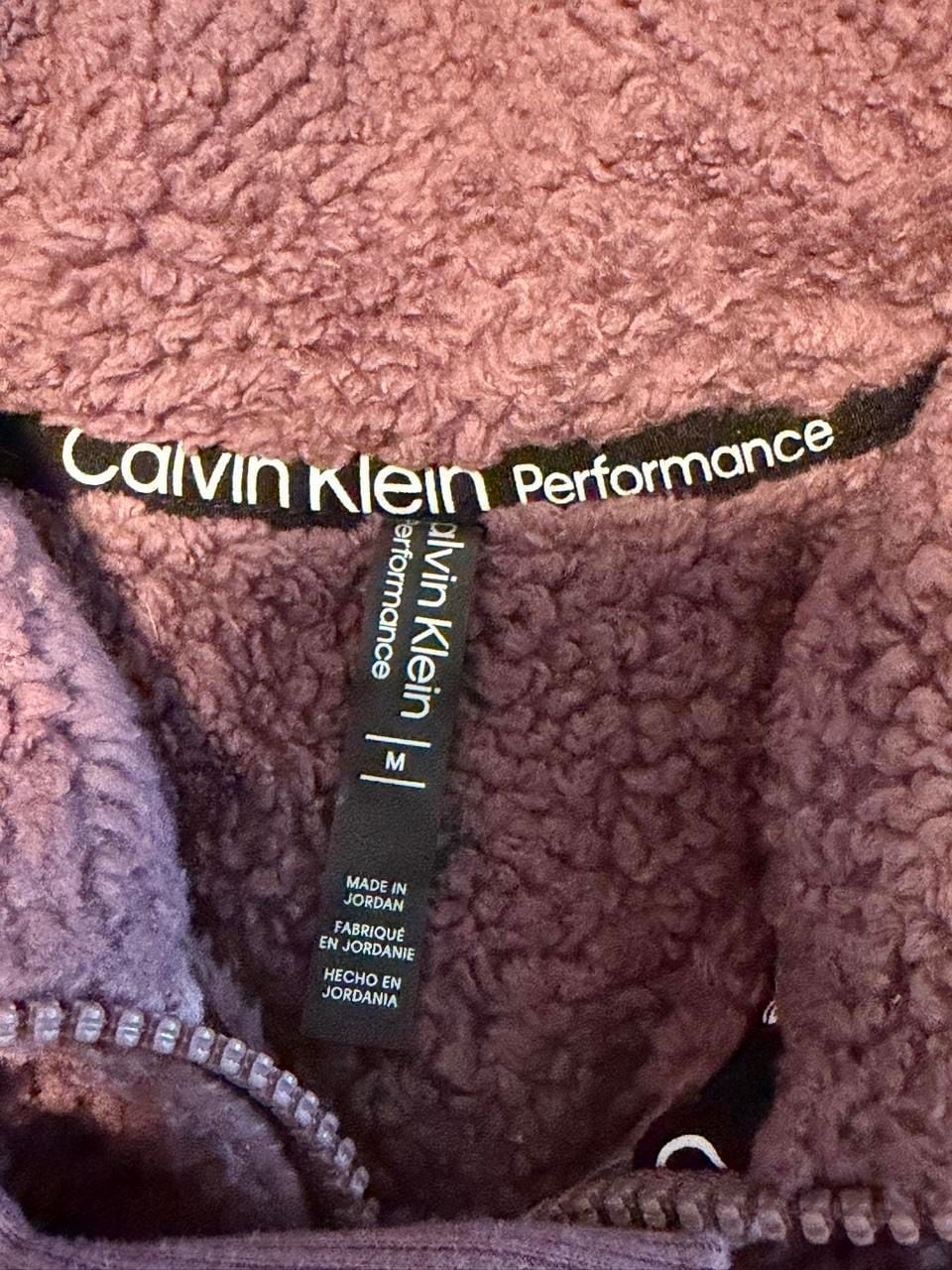 Calvin Klein Performance Fleece Pullover Womens Size M Mauve Cropped 3