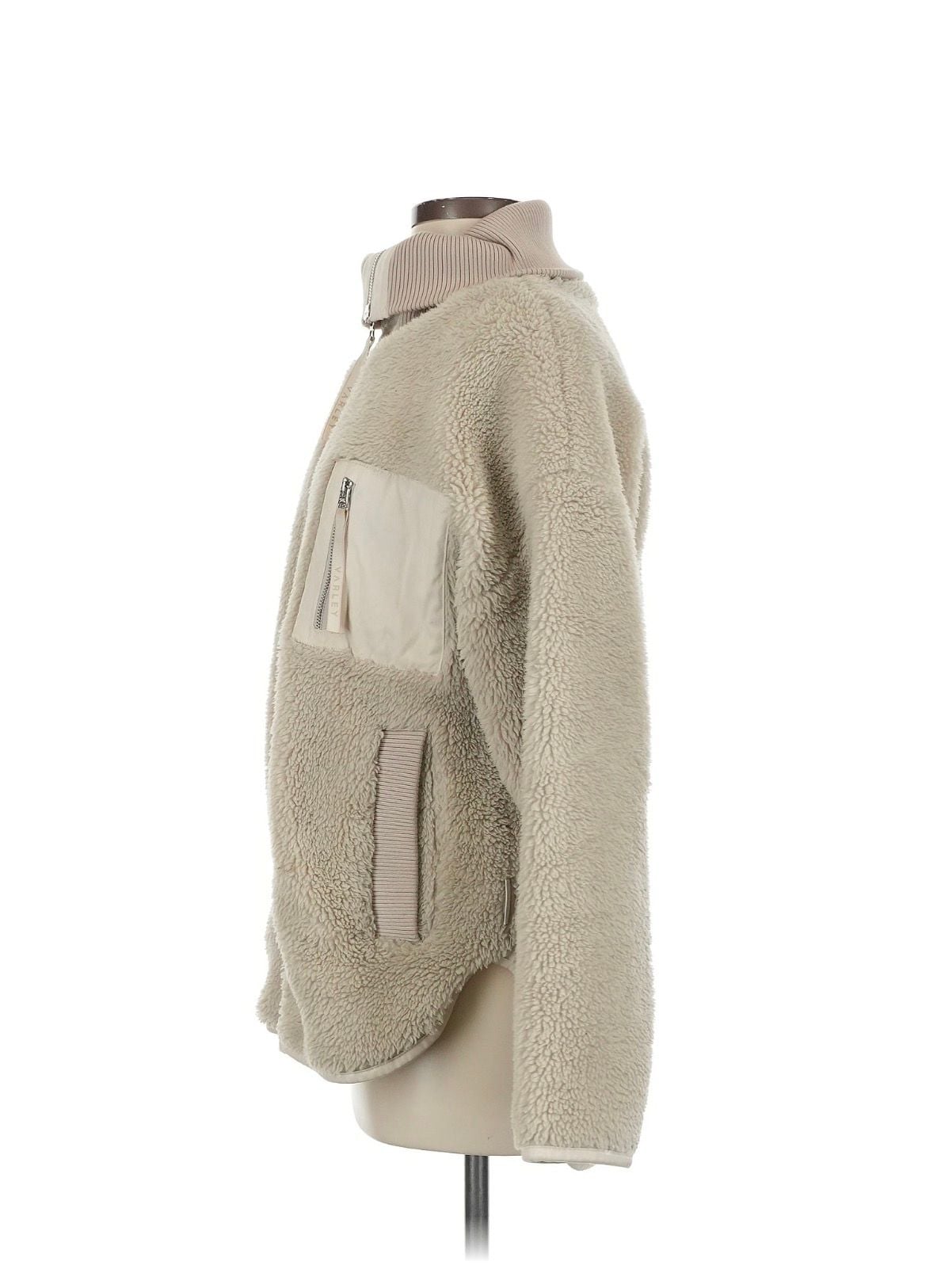 Varley Myla Zip Through Jacket Beige Sherpa Fleece medium 6