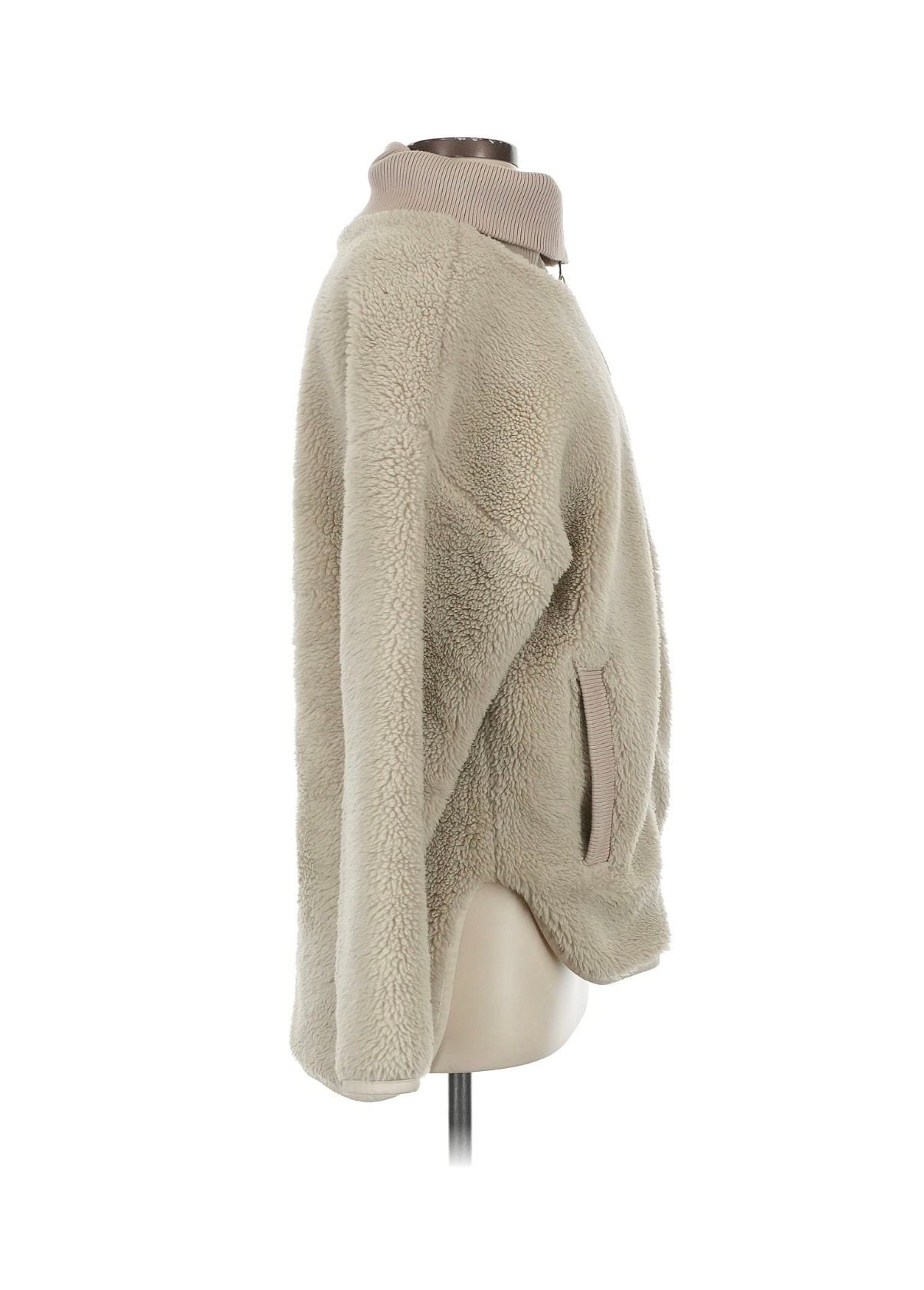 Varley Myla Zip Through Jacket Beige Sherpa Fleece medium 7