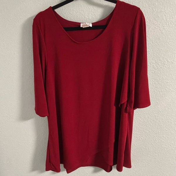 SHOWMALL Women's Plus Size 3/4 Sleeve Swing Tunic Top,
