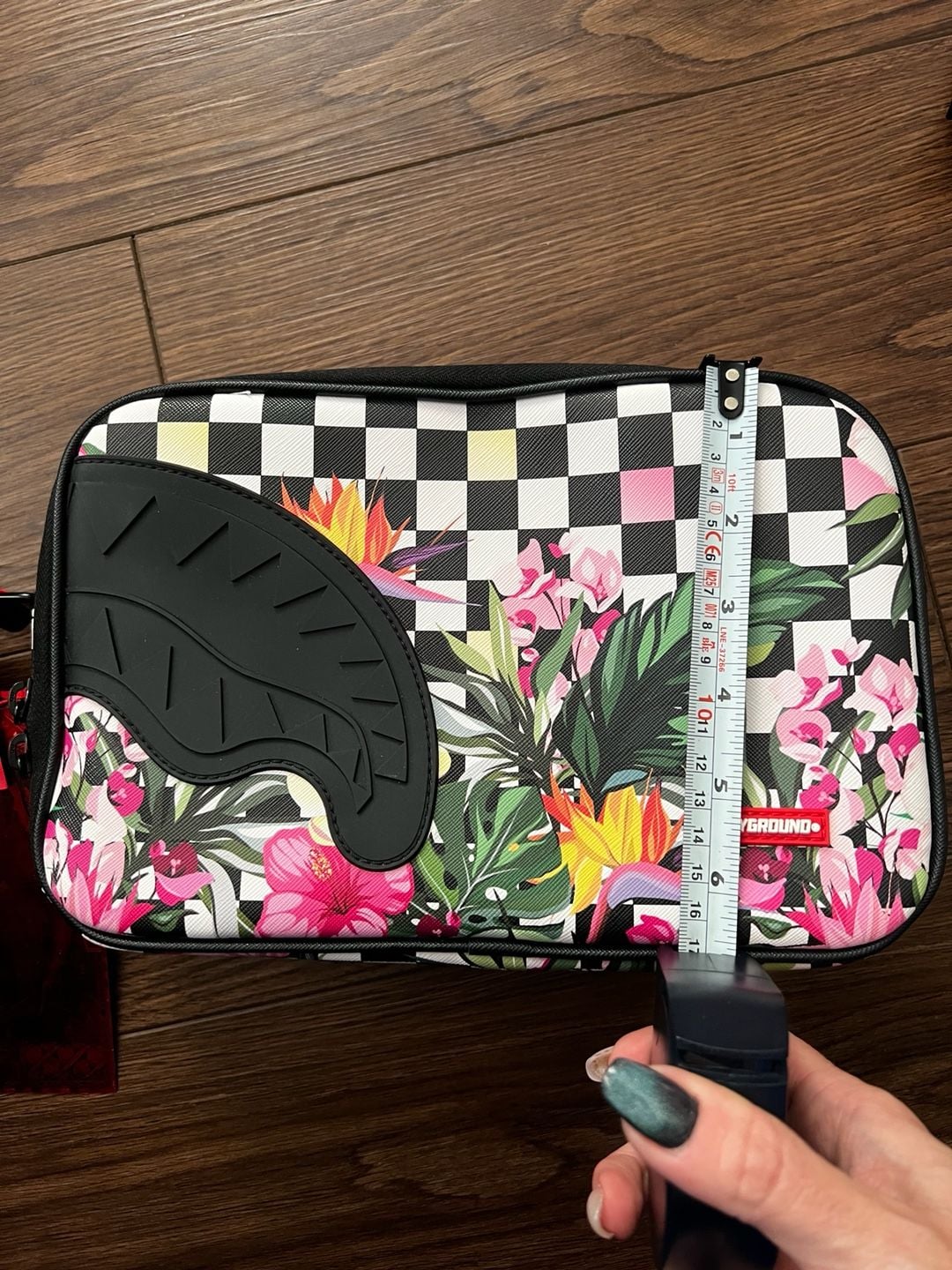 Sprayground Miami Fauna Toiletry Brick Floral Checkered Pouch 4