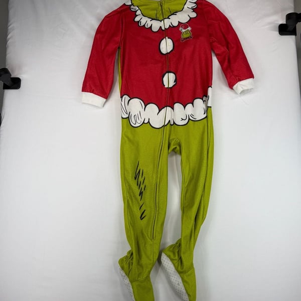 Dr Seuss The Grinch Pajamas 4T Christmas Footed Sleeper One Piece Costume