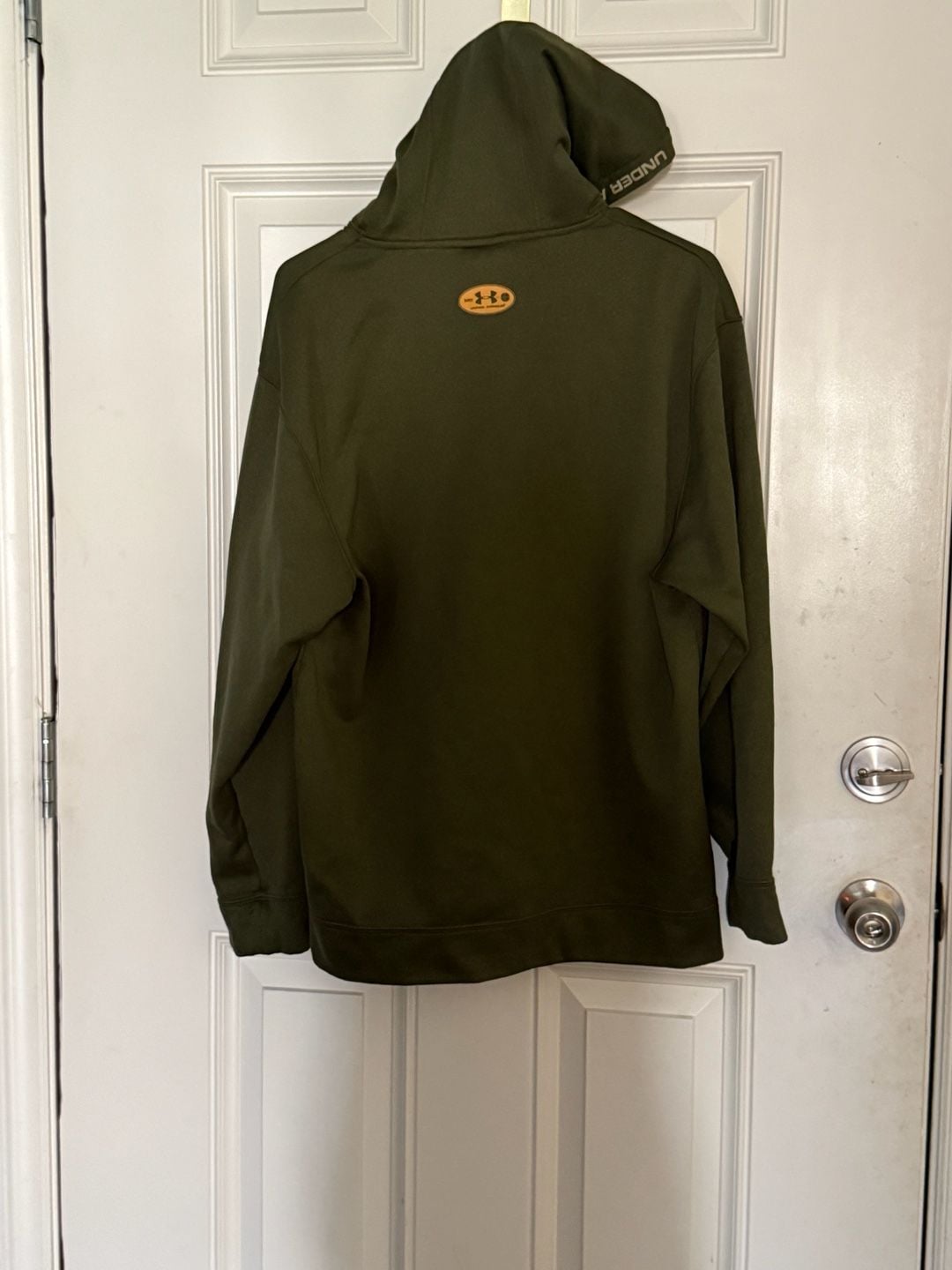 Under Armour Camo Logo Hoodie Size MD Green Real Tree Hunting Sweatshirt 3