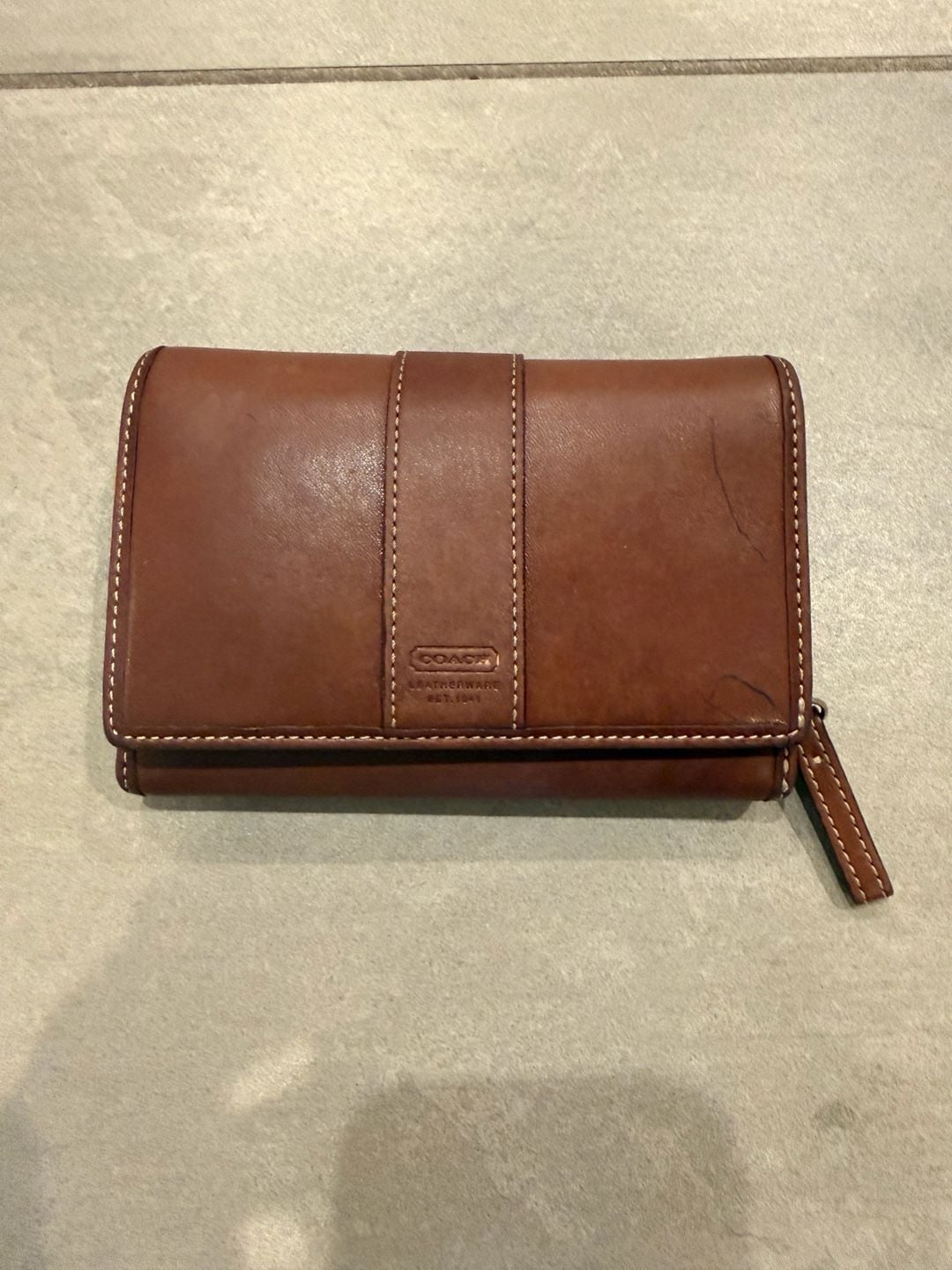 Coach Brown Leather Snap Wallet 1