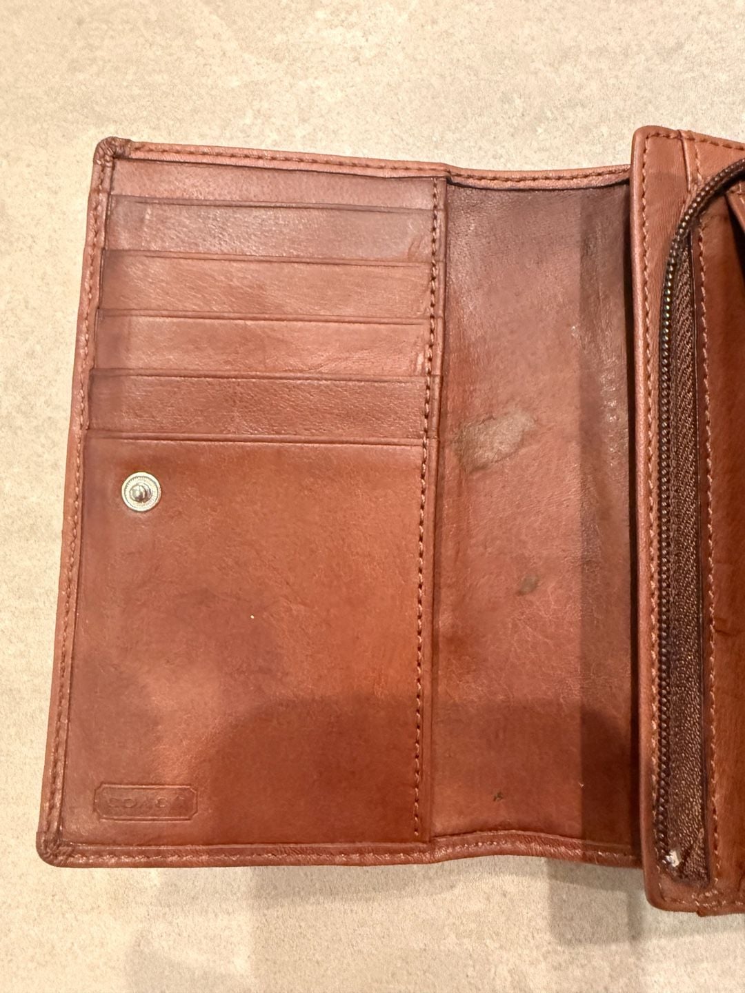 Coach Brown Leather Snap Wallet 6