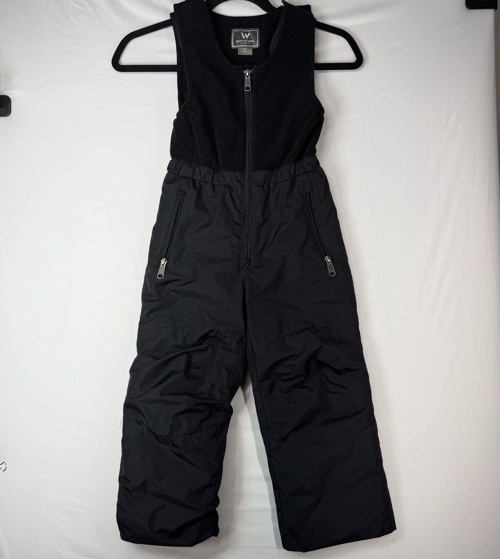 White Sierra Kids 4T Black Snow Bib Ski Pants Fleece Insulated Winter 2