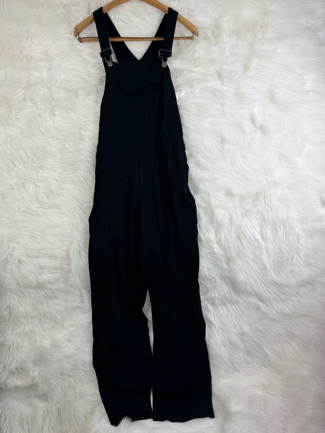 Vintage Garfield & Marks Black Ribbed Overalls Small 2