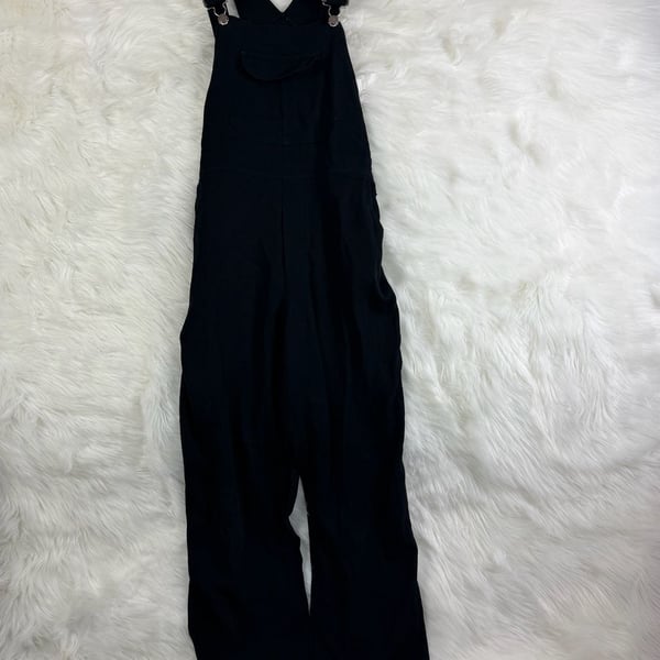 Vintage Garfield & Marks Black Ribbed Overalls Small