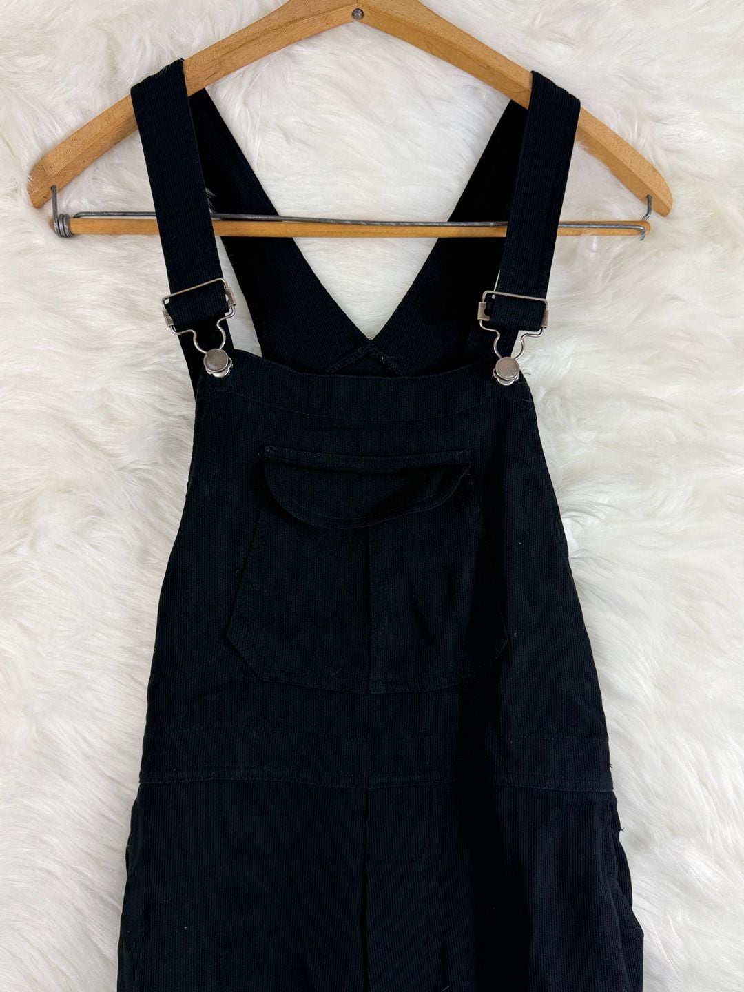 Vintage Garfield & Marks Black Ribbed Overalls Small 3