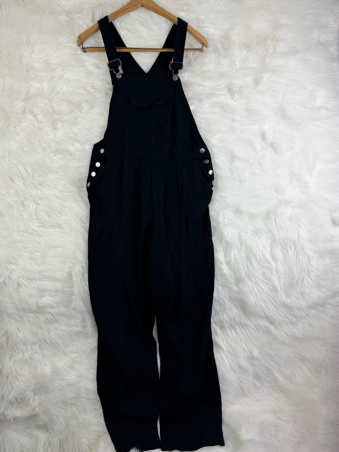 Vintage Garfield & Marks Black Ribbed Overalls Small 7