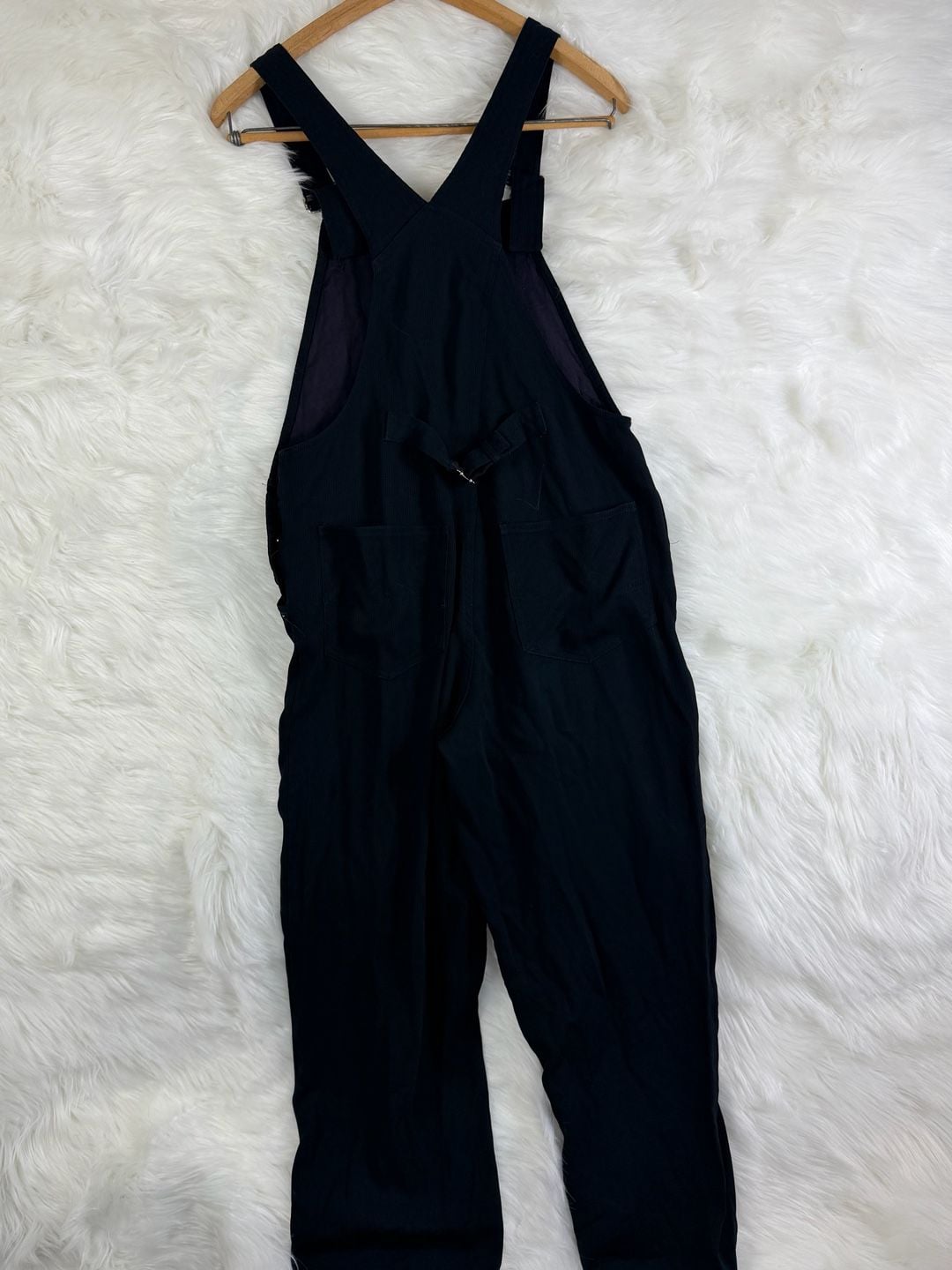 Vintage Garfield & Marks Black Ribbed Overalls Small 10