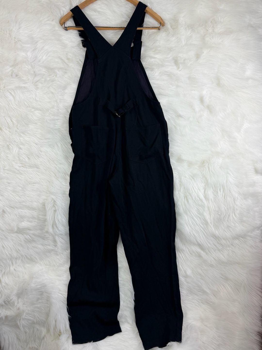 Vintage Garfield & Marks Black Ribbed Overalls Small 6
