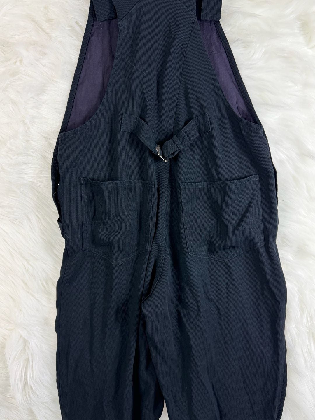Vintage Garfield & Marks Black Ribbed Overalls Small 11