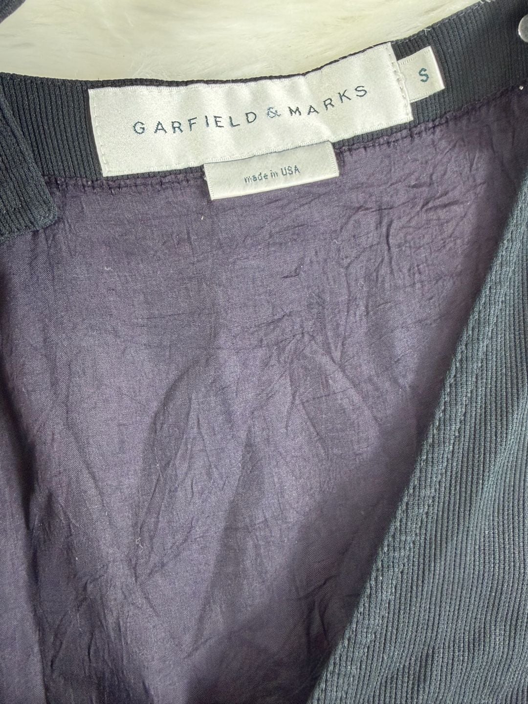 Vintage Garfield & Marks Black Ribbed Overalls Small 14
