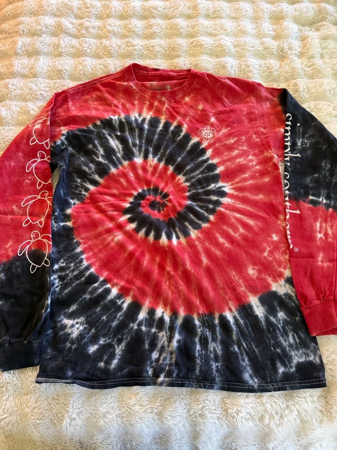 Simply Southern Sea Turtle Tie Dye Long Sleeve Tee T-Shirt Youth L Large 2