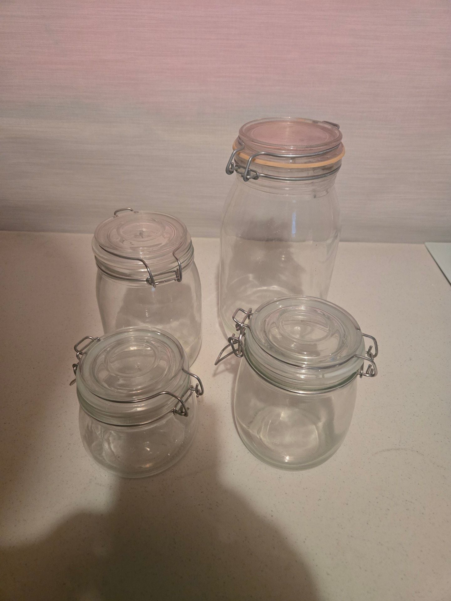 Glass Storage Jars Set of 4 with Airtight Latch Lids 1