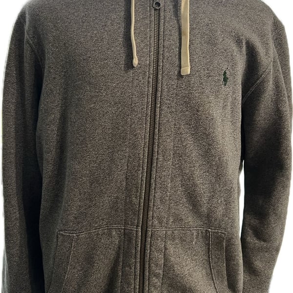 Polo Ralph Lauren Full-Zip Hoodie Size XL Grey Fleece Sweatshirt Jacket