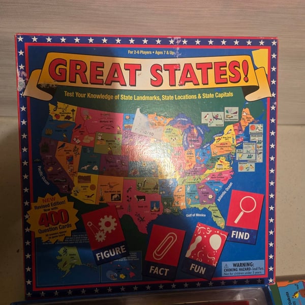 Great States Board Game International Playthings Revised Edition