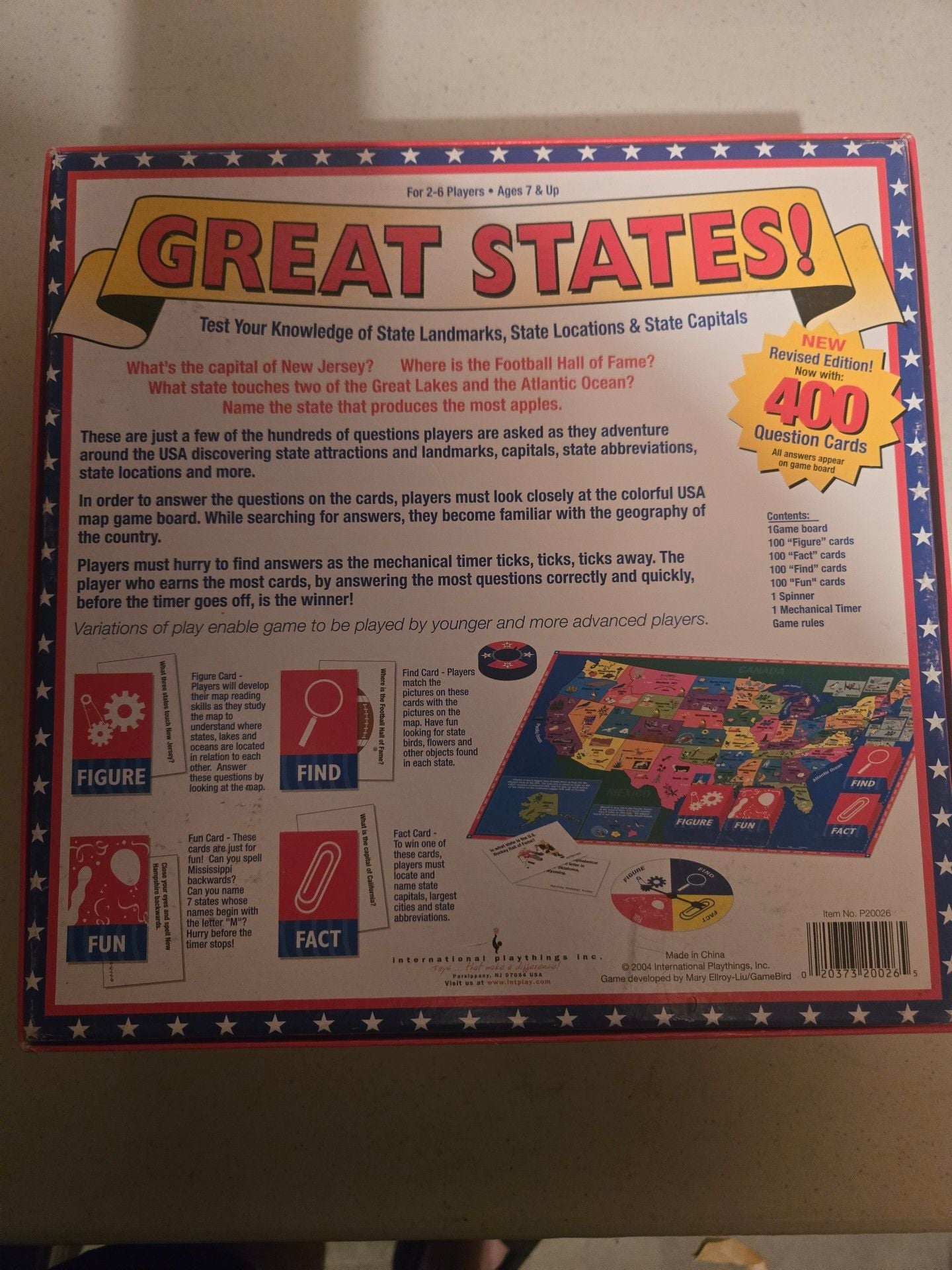 Great States Board Game International Playthings Revised Edition 4