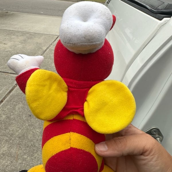 Jollibee Mascot Plush Doll Vinyl Face Stuffed Toy Red White