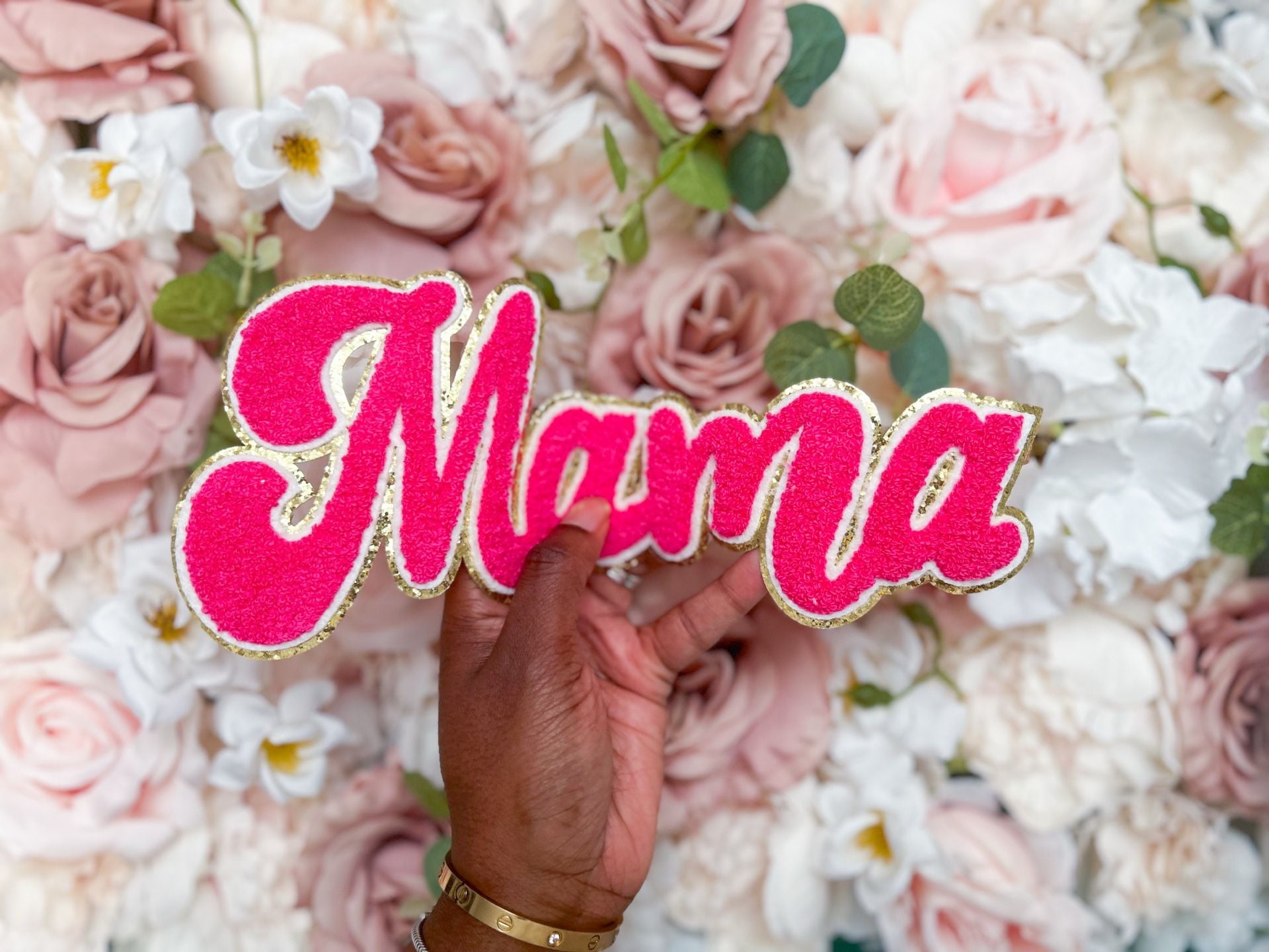 Hot Pink Mama Chenille Patch 1