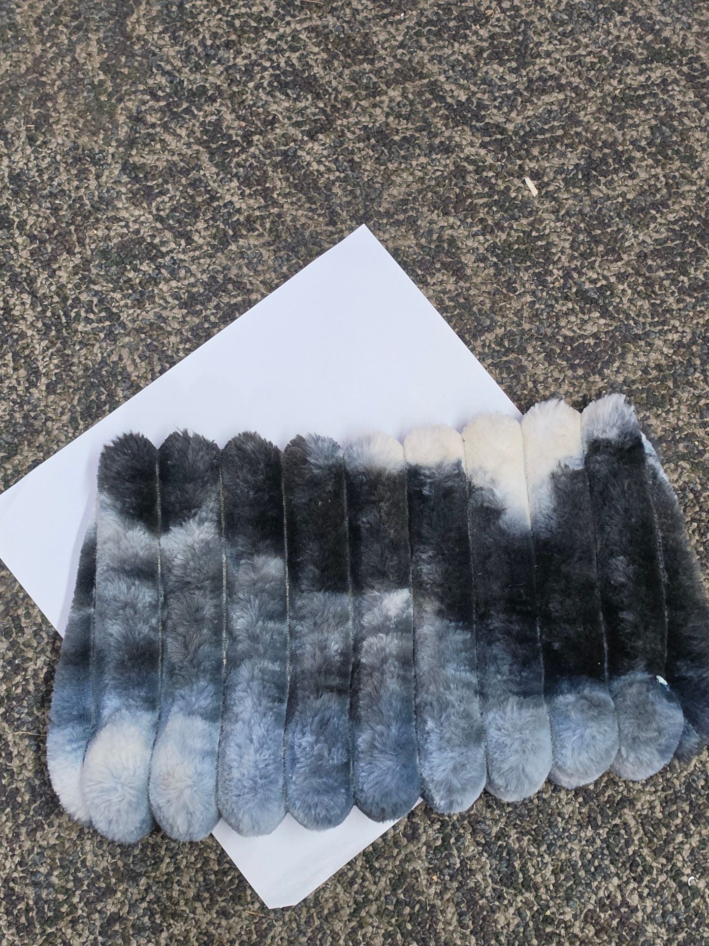 Liah Ai Faux Fur Handbag Blue Grey Tie Dye 4