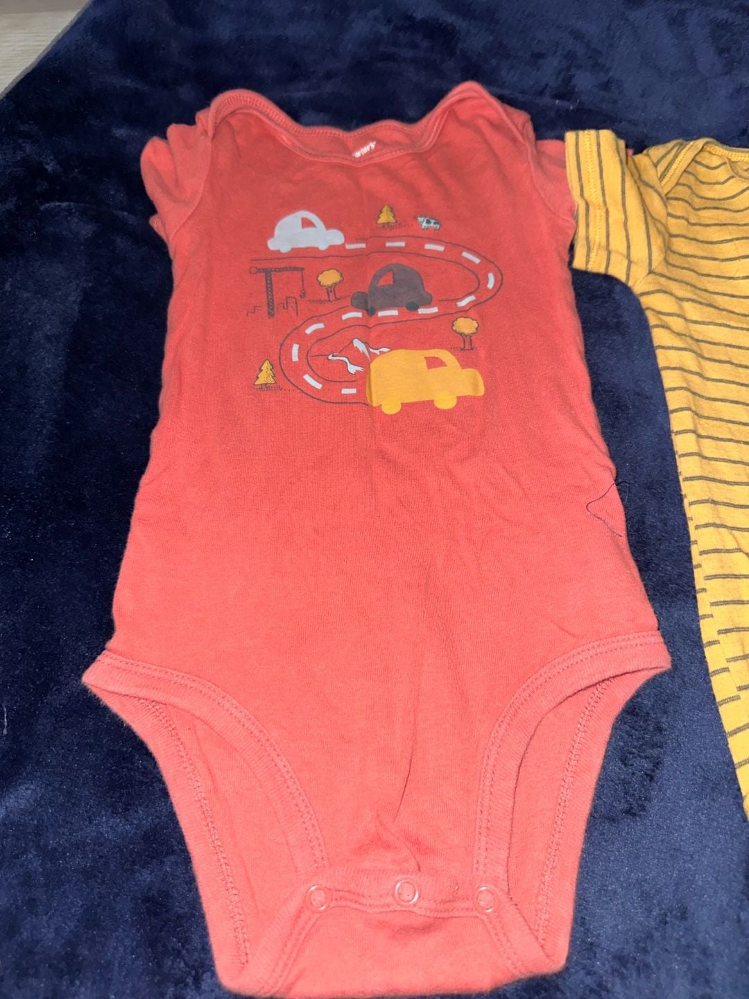 Carter's Baby Bodysuit Set Size 24M Multicolor Striped Dinosaur Lot 2