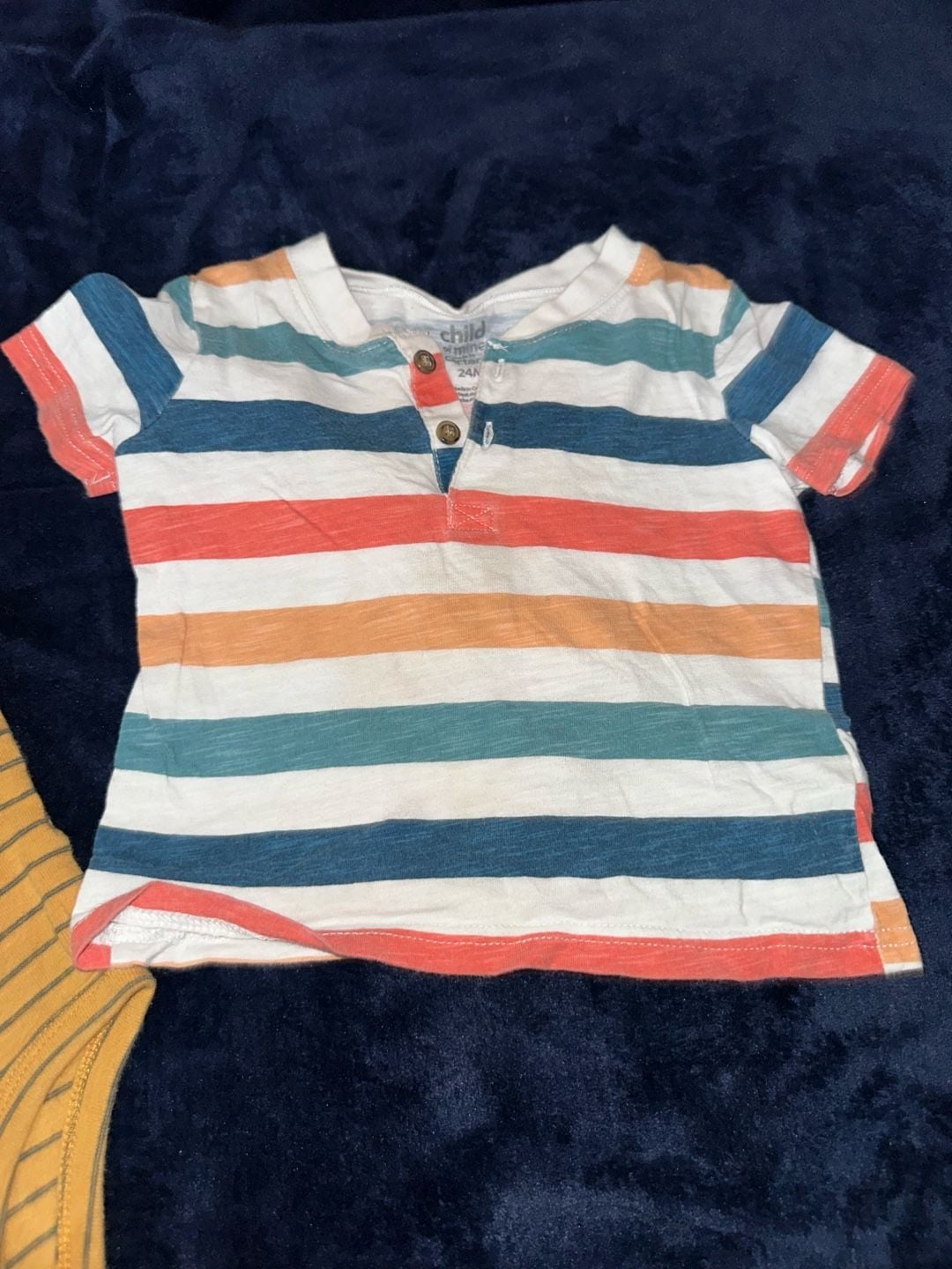 Carter's Baby Bodysuit Set Size 24M Multicolor Striped Dinosaur Lot 6