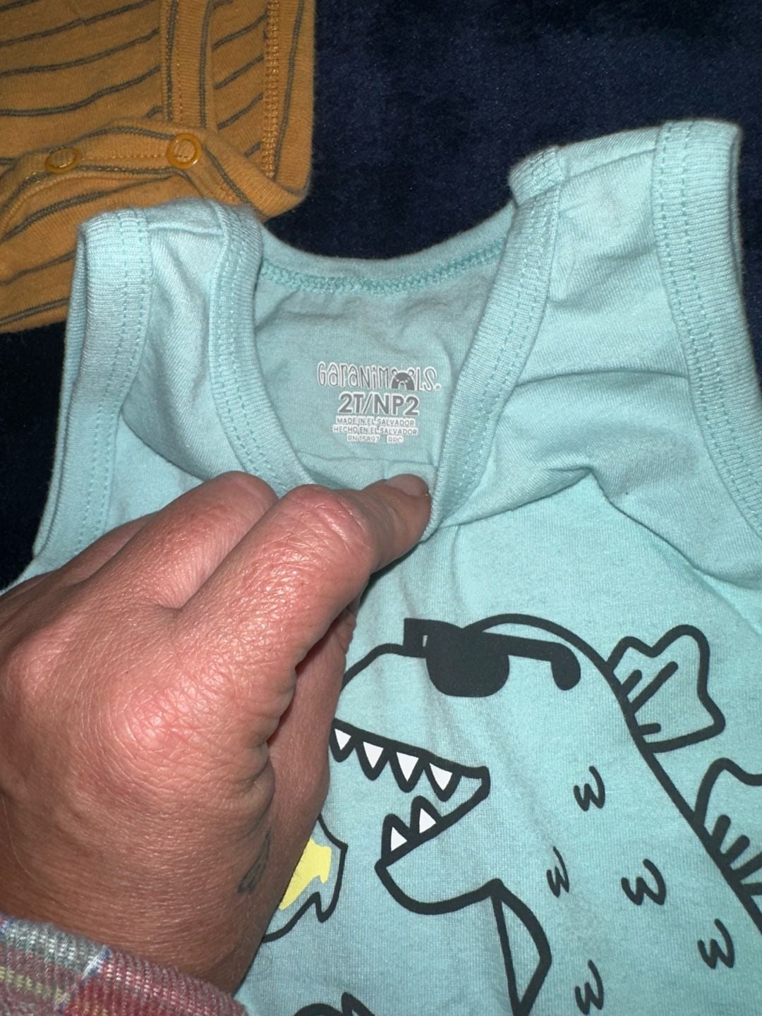 Carter's Baby Bodysuit Set Size 24M Multicolor Striped Dinosaur Lot 11