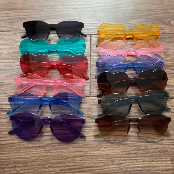Festival Sunglasses Transparent Rimless Party Lot of 12
