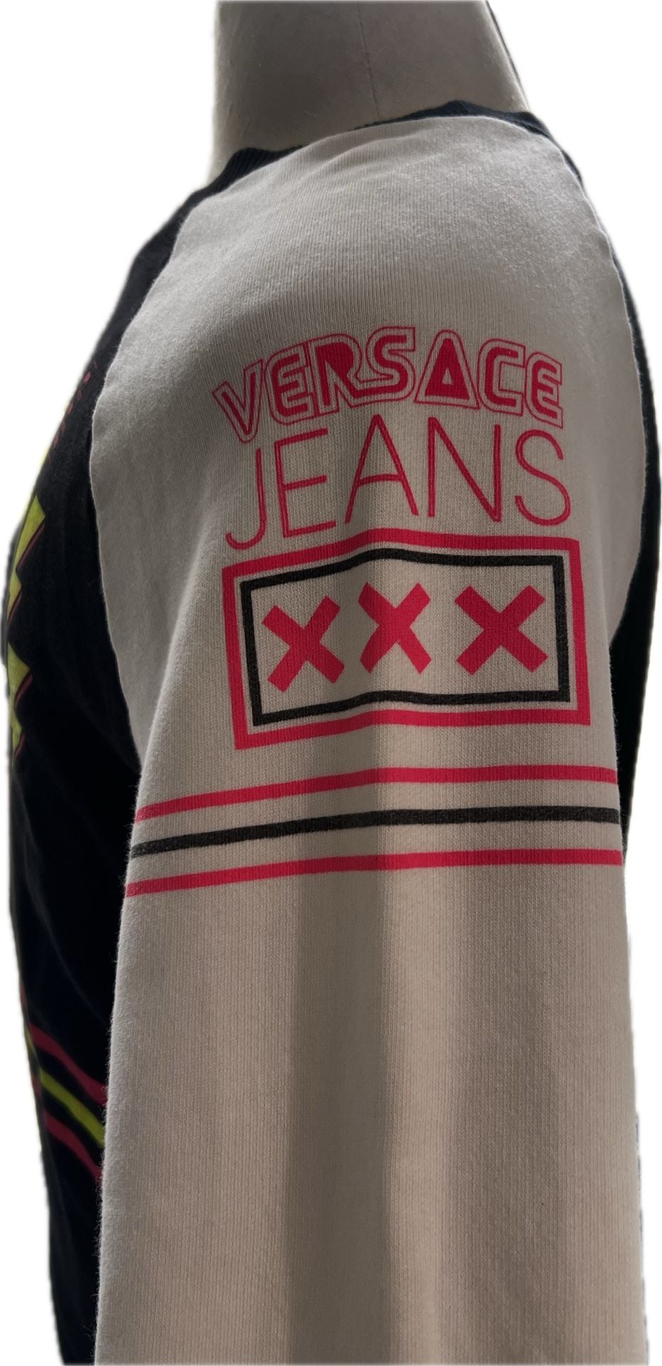 Versace Jeans Women’s US 12 Black White Neon Graphic Sweatshirt Pullover 8