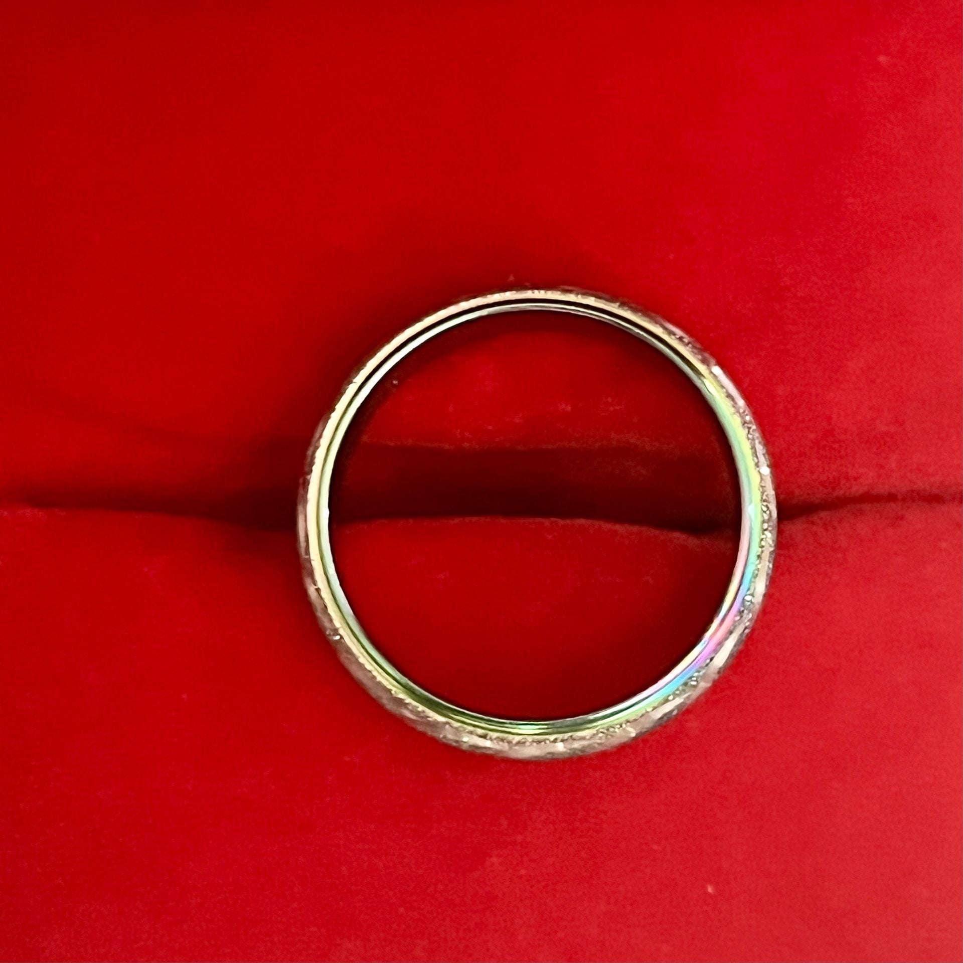 Rainbow Titanium Twist Band Ring Textured Iridescent Band Size 6 6