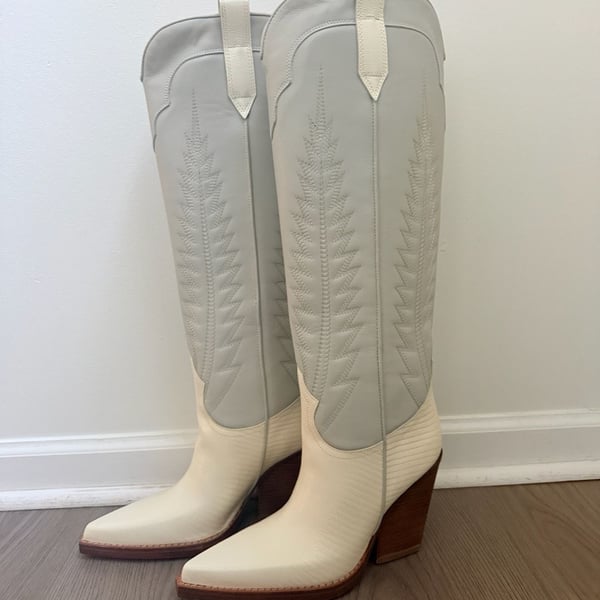 Paris Texas El Dorado Boot Size 39 White Leather Western Boots