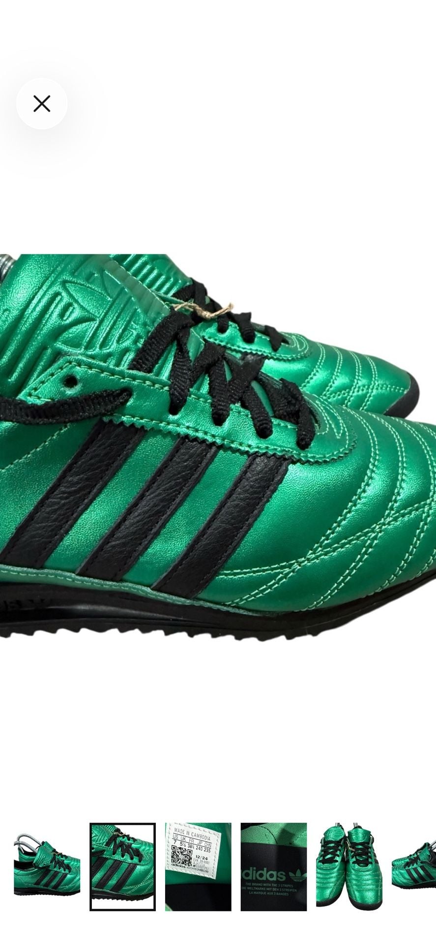 Adidas SL 72 LT OG Size 7 Semi Screaming Green Black Sneakers 3