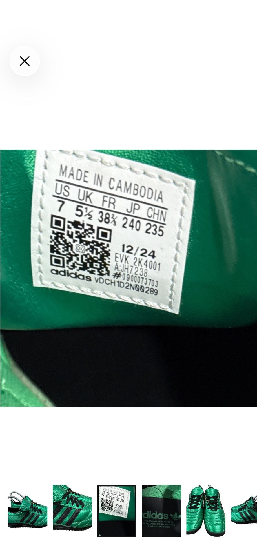Adidas SL 72 LT OG Size 7 Semi Screaming Green Black Sneakers 4
