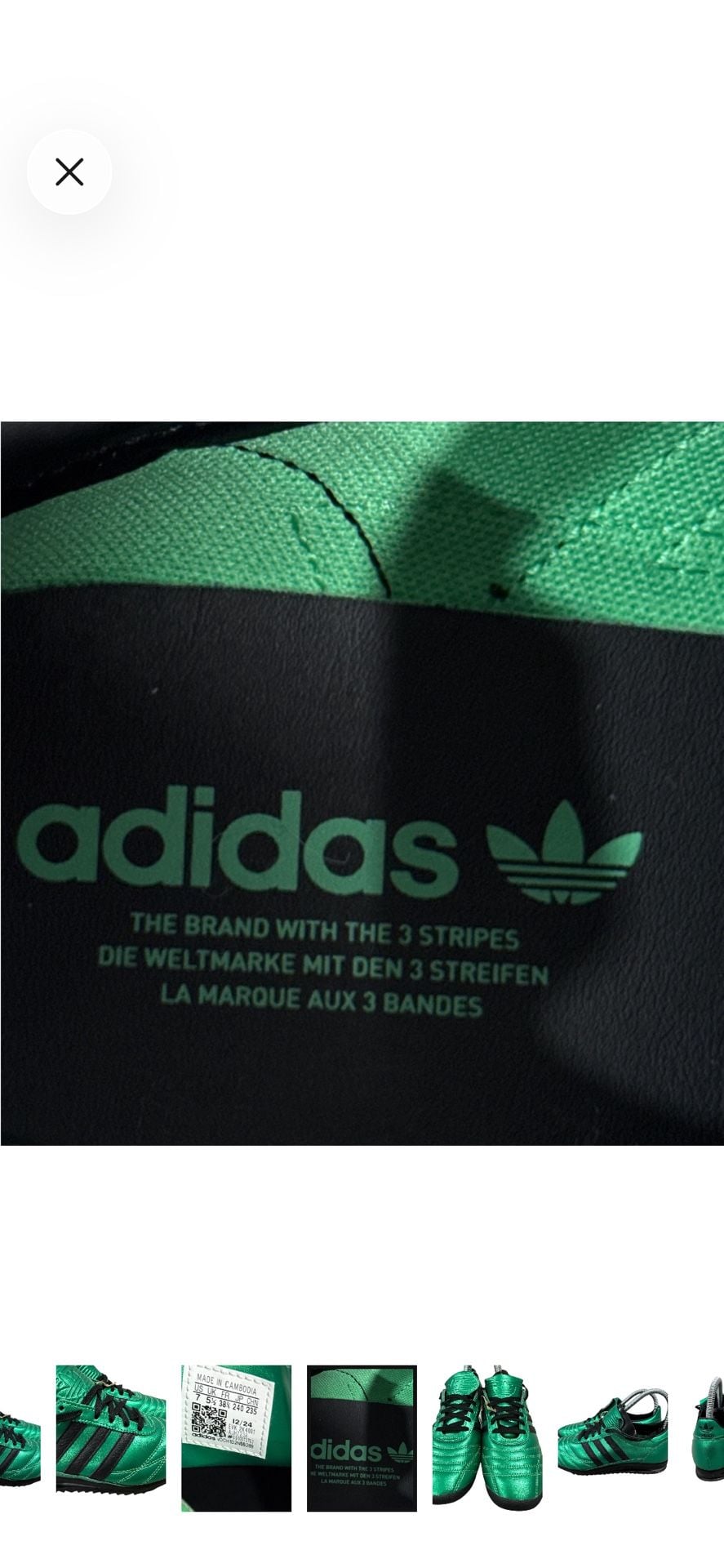 Adidas SL 72 LT OG Size 7 Semi Screaming Green Black Sneakers 5