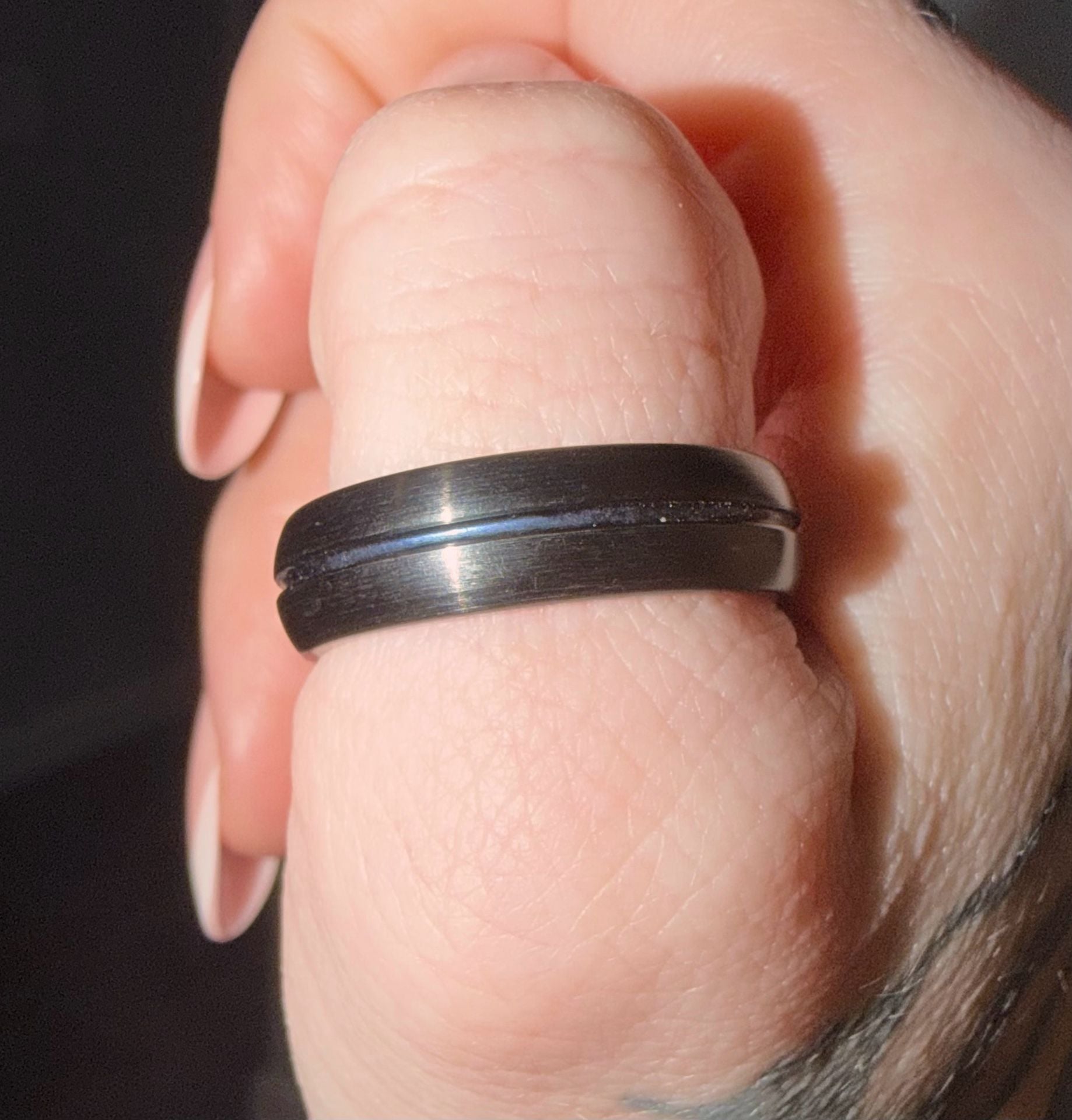 Triton Tungsten Carbide Ring TC.850 Black Blue Wedding Band 2