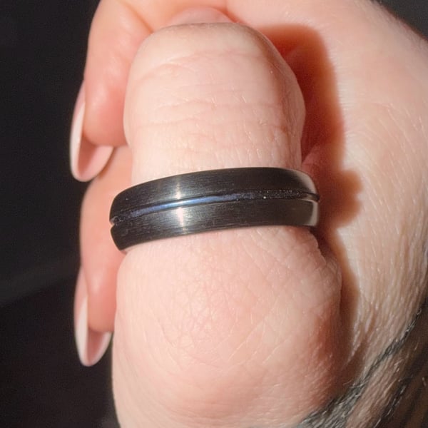 Triton Tungsten Carbide Ring TC.850 Black Blue Wedding Band