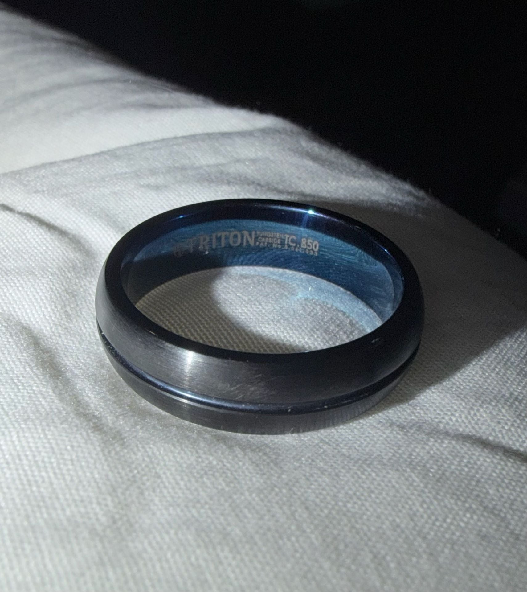Triton Tungsten Carbide Ring TC.850 Black Blue Wedding Band 3